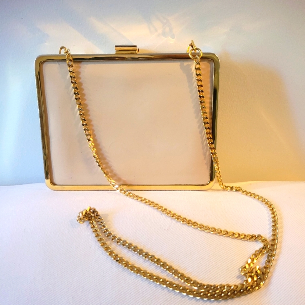 Vintage Elegant Gold and Cream Women's Clutch Spain Old Money